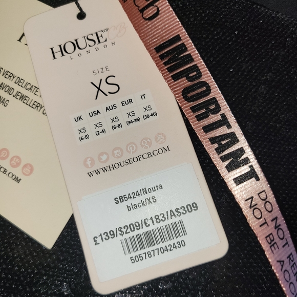 House of London CB ‘NOURA’ Black Sequin Strapless Dress - Picture 6 of 7